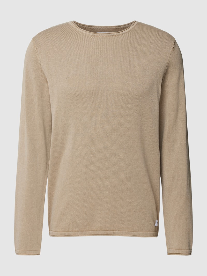 Longsleeve mit Rundhalsausschnitt Modell 'ELEO' in beige