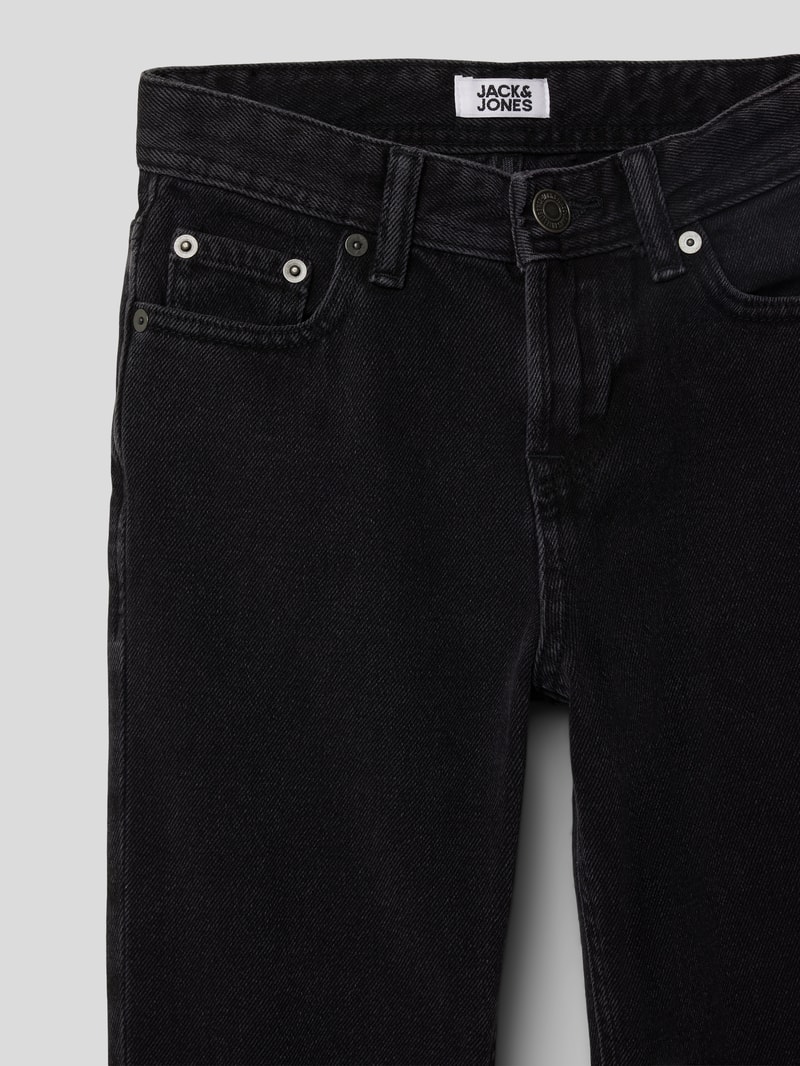 Jeans mit Label-Patch Modell 'CLARK' in schwarz