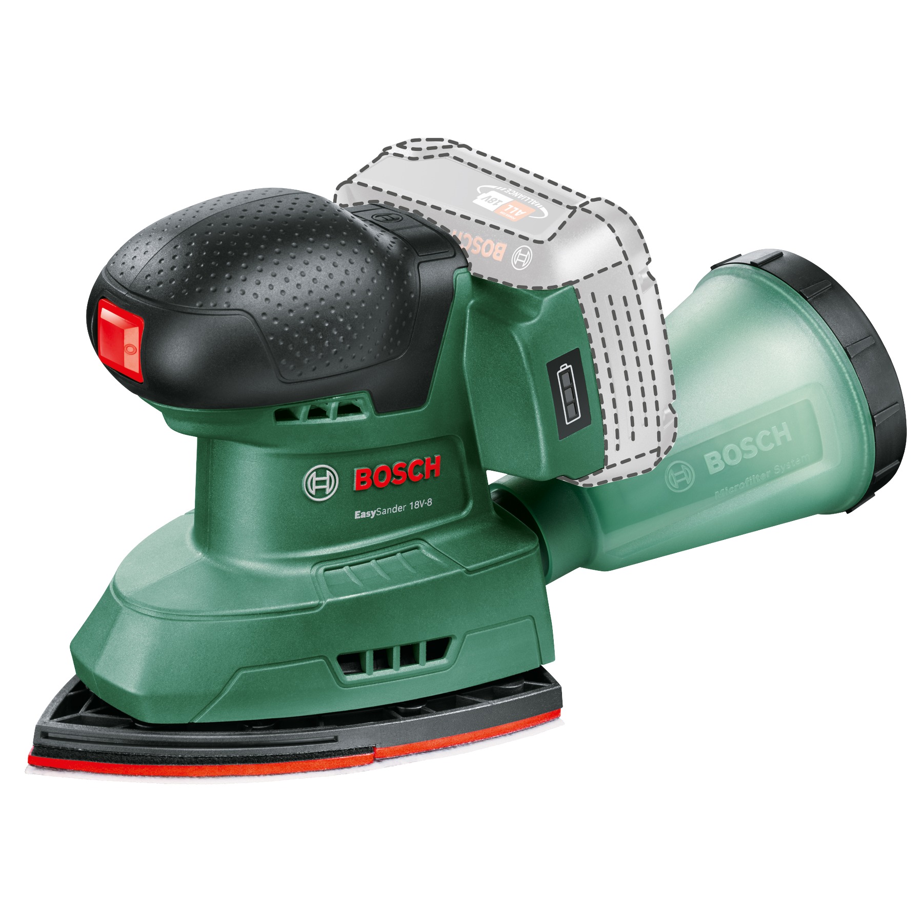Zestaw narzędzi akumulatorowych Bosch Green 0615A500AA, 3 urządzenia, 1 akumulator 18 V 2,5 Ah i ładowarka AL 18 V-44 oraz torba narzędziowa w pudełku