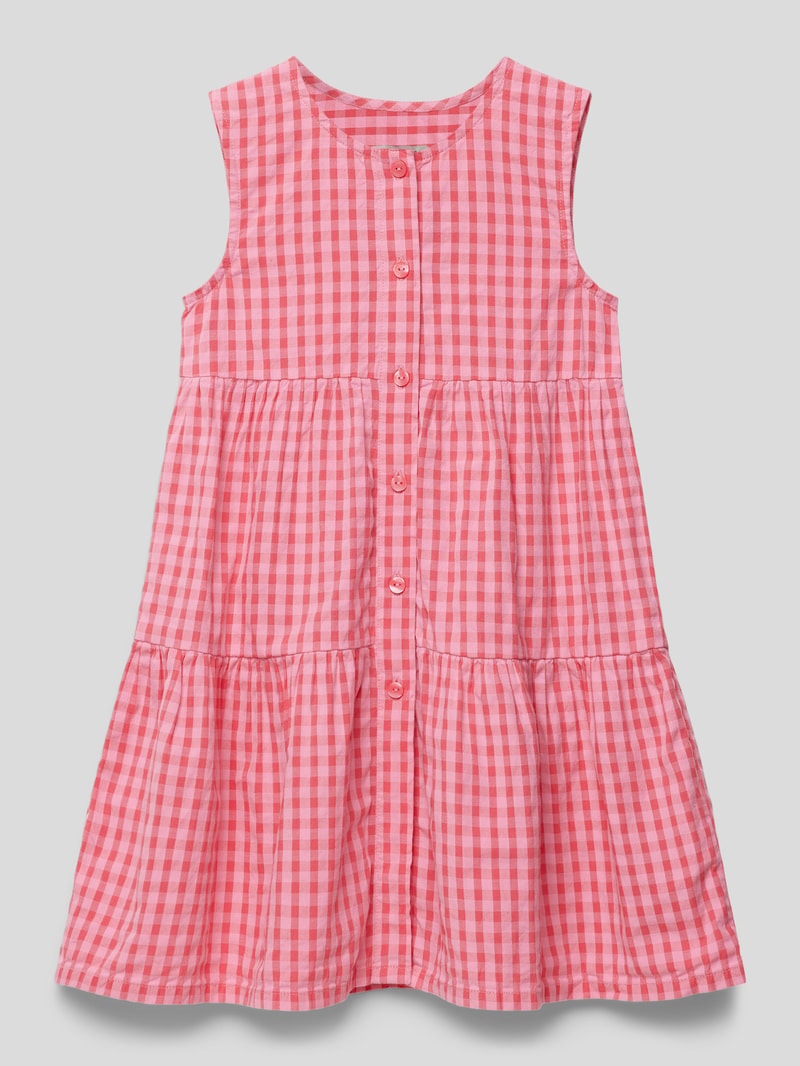 Kleid aus Baumwolle mit Karomuster in pink