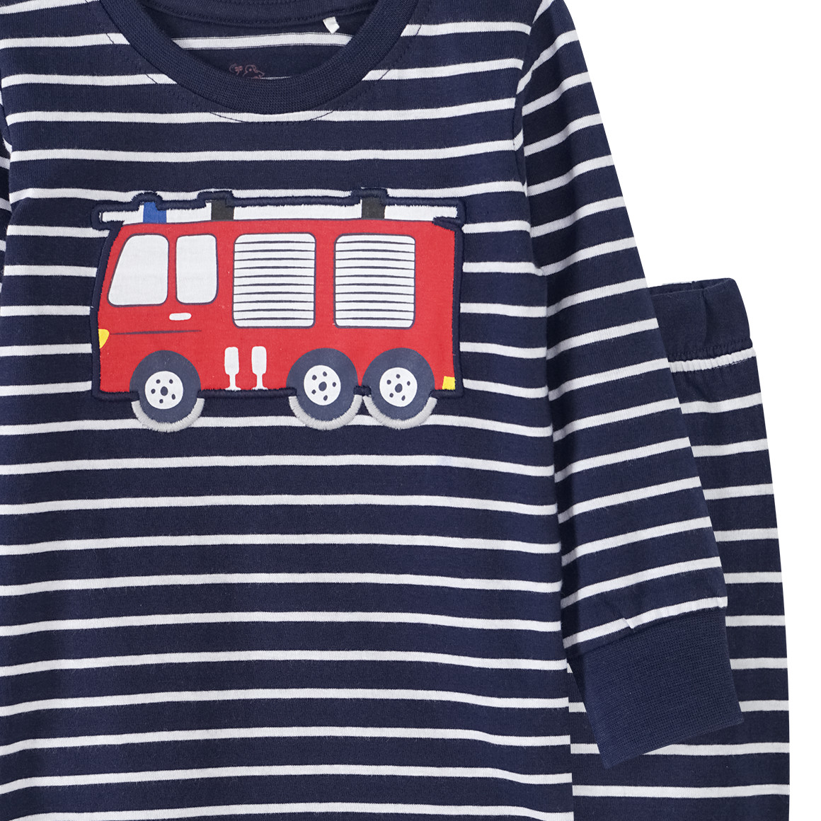 Baby Schlafanzug mit Feuerwehr-Applikation