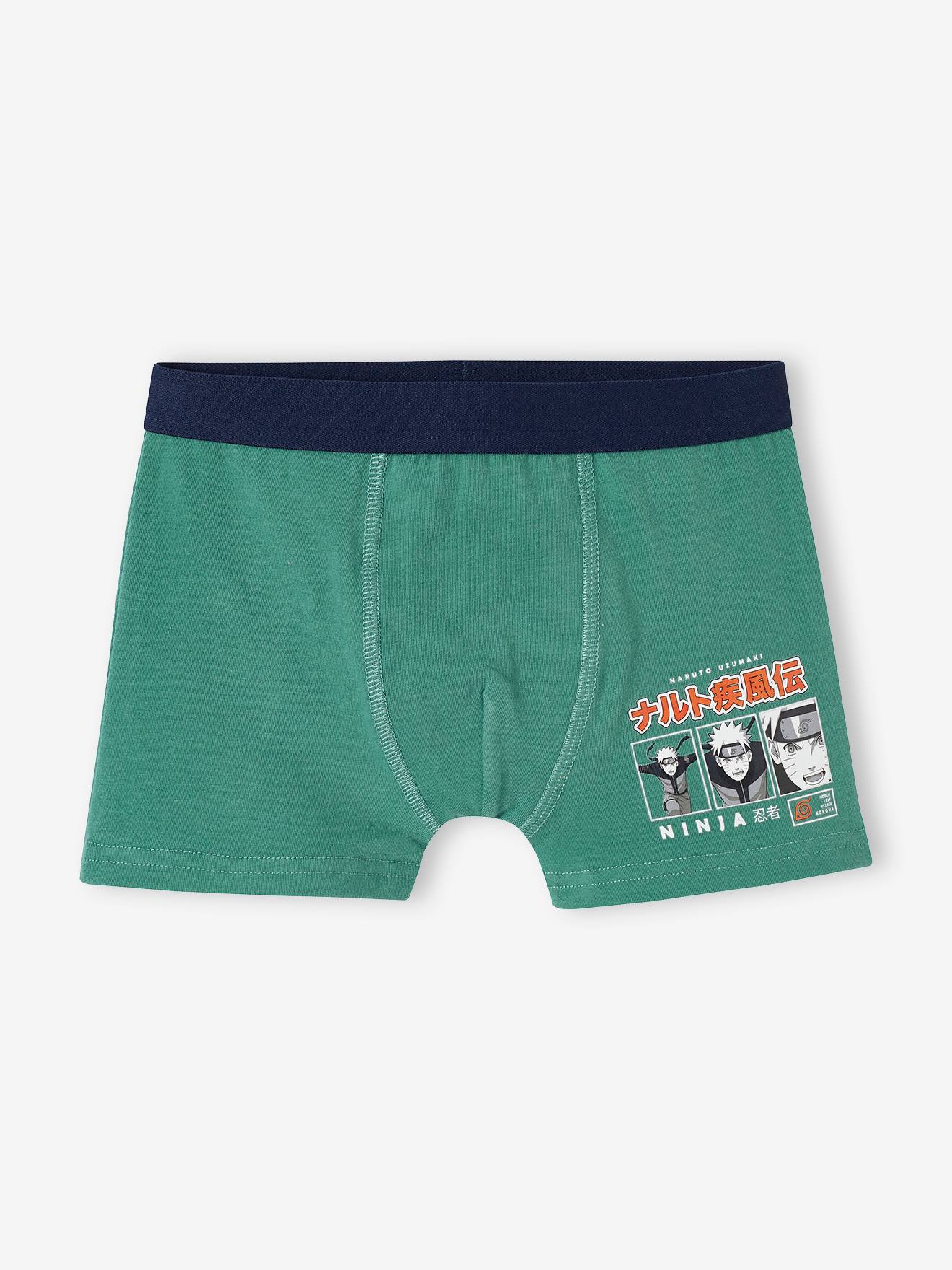 Naruto 3er-Pack Jungen Boxershorts NARUTO UZUMAKI - mintgrün