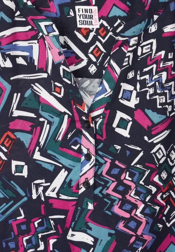 CECIL Printbluse mit Elastiksaum