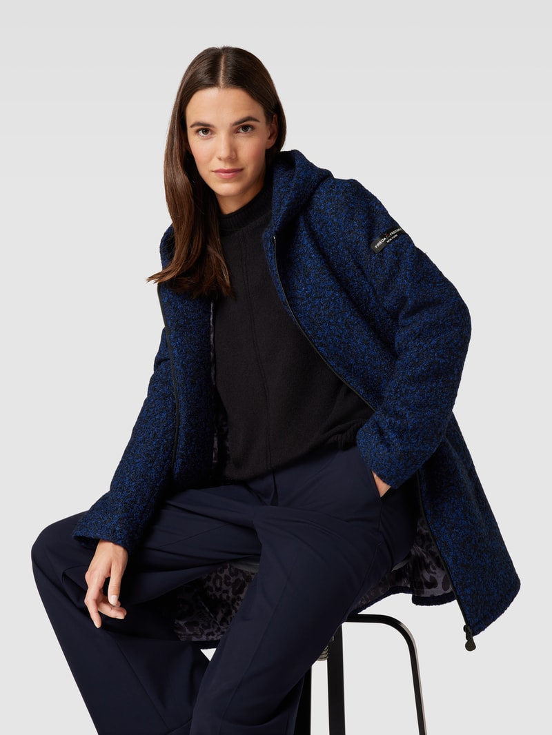 Jacke mit Kapuze Modell 'ZADA' in marineblau