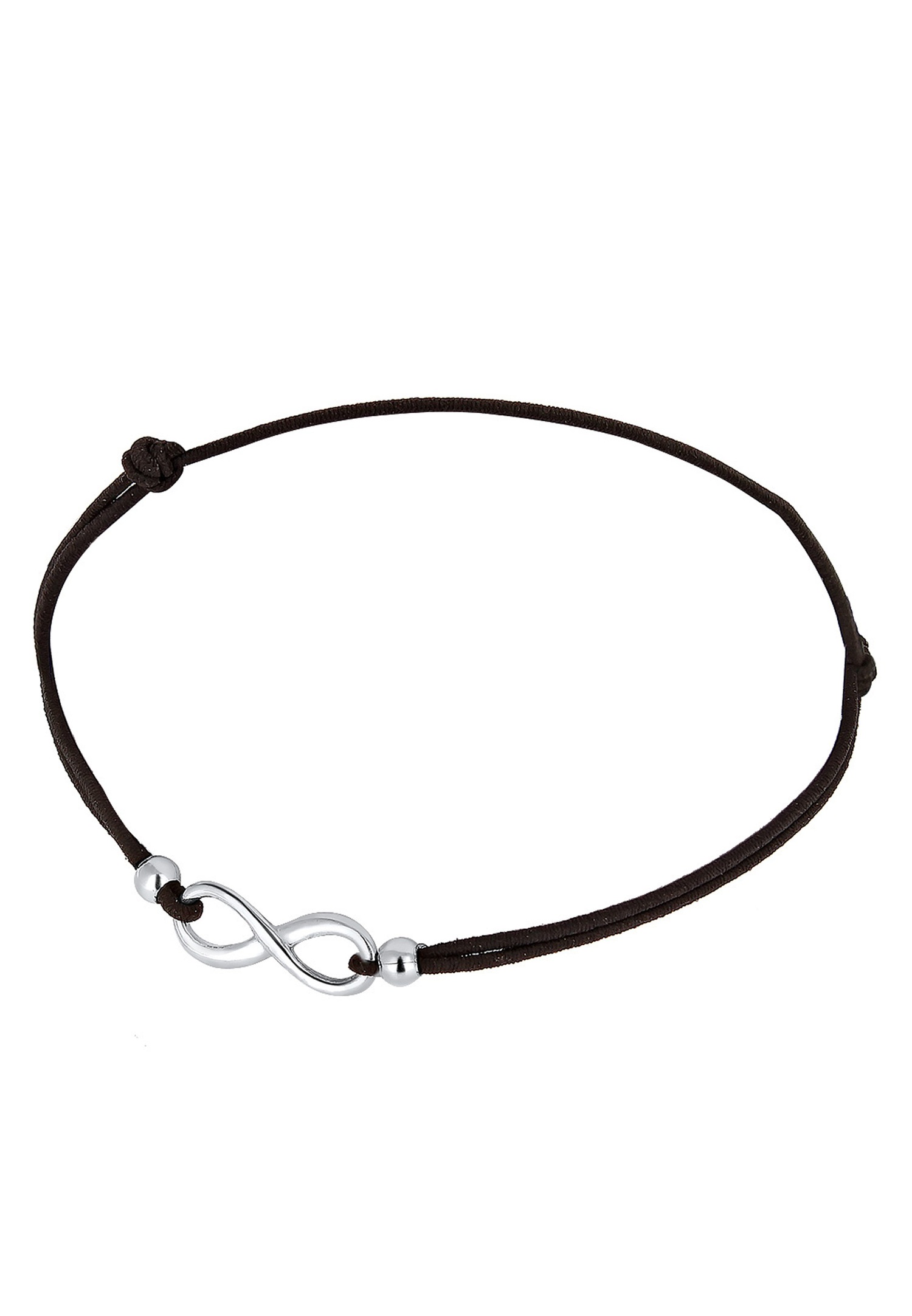 Elli női Infinity Symbol elasztikus fekete színű 925-ös ezüst medál