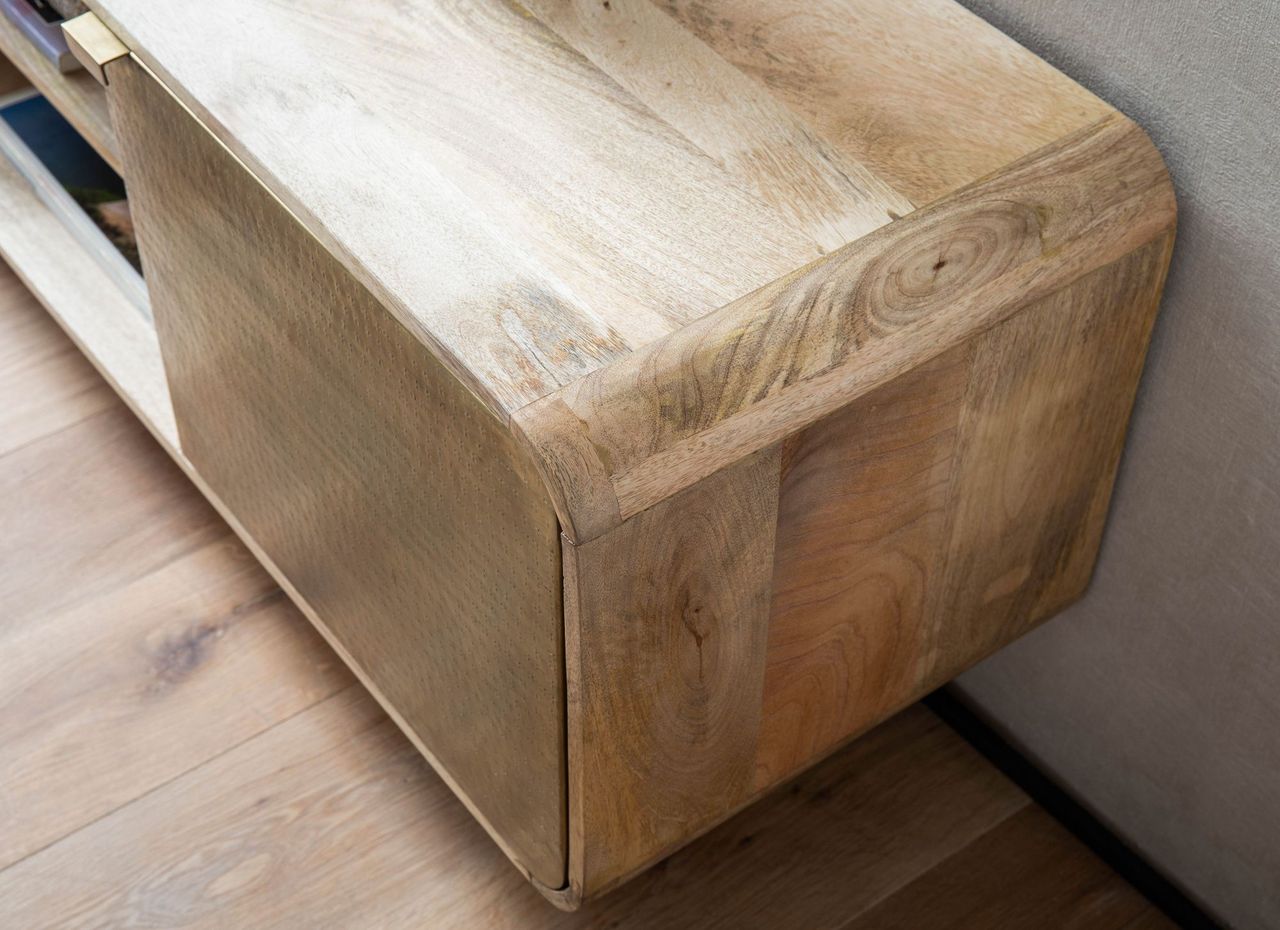 Wohnling Lowboard Mango Massivholz 160x55x41 cm