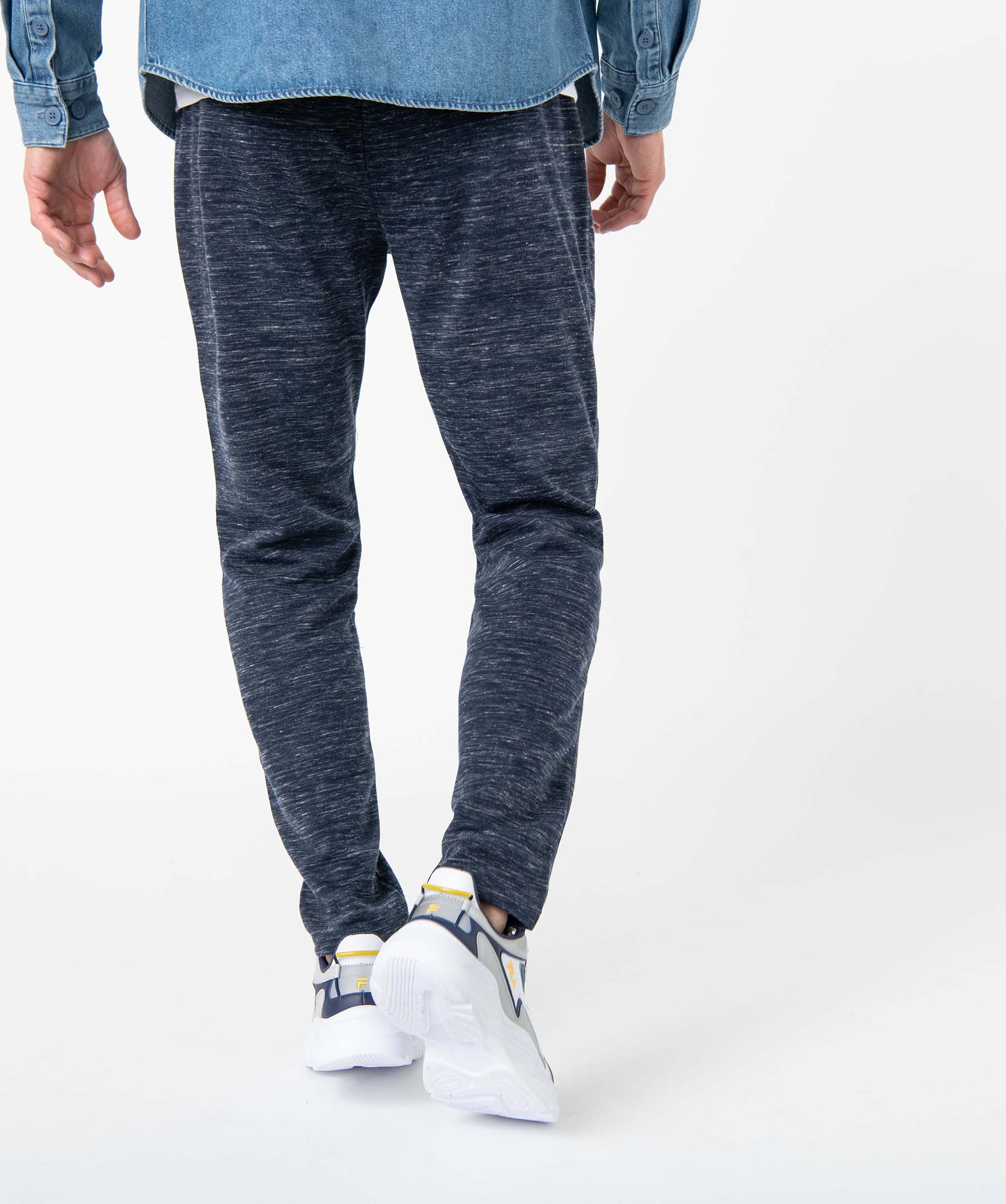 Pantalon homme en maille coupe ajusté bleu fonce | GEMO