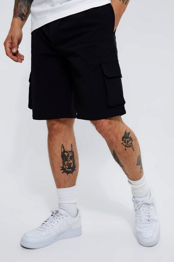 Lockere elastische Stretch Cargo-Shorts