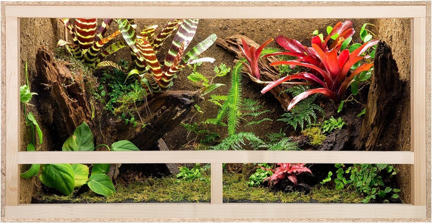 ECOZONE Terrarium ECOZONE Holz Terrarium mit Seitenbelüftung 100 x 60 x 60 cm, Aus OSB Platten