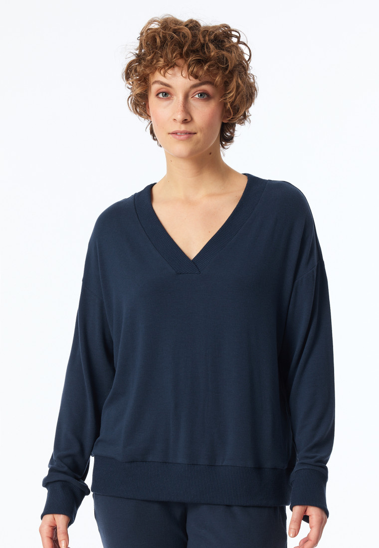 Sweatshirt Feinripp nachtblau - Mix+Relax