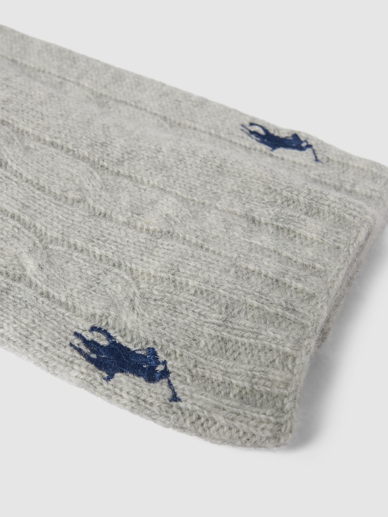 Handschuhe mit Label-Detail in hellgrau