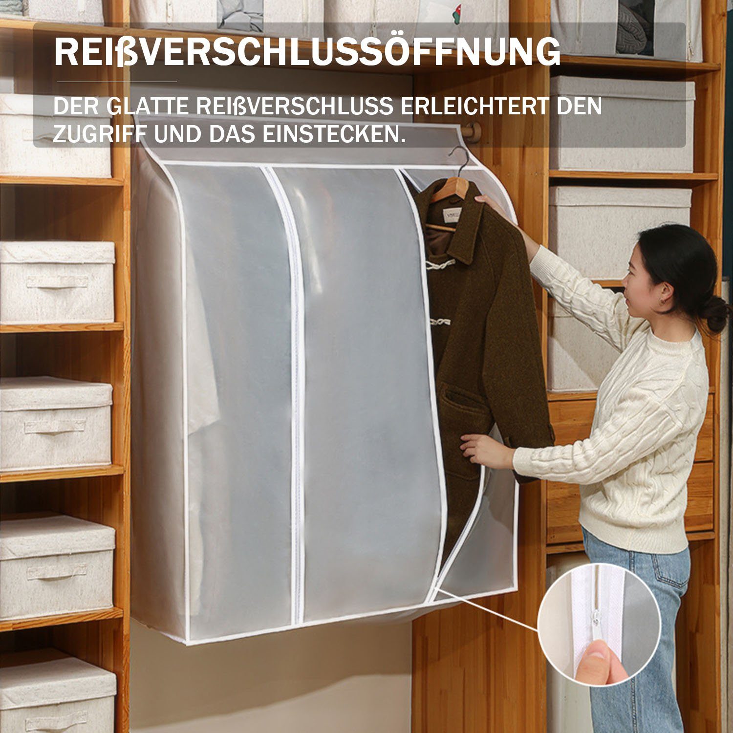 MAGICSHE Kleidersack 3D Hängende Kleidung staubdichte Abdeckung für Garderobe (1 St)