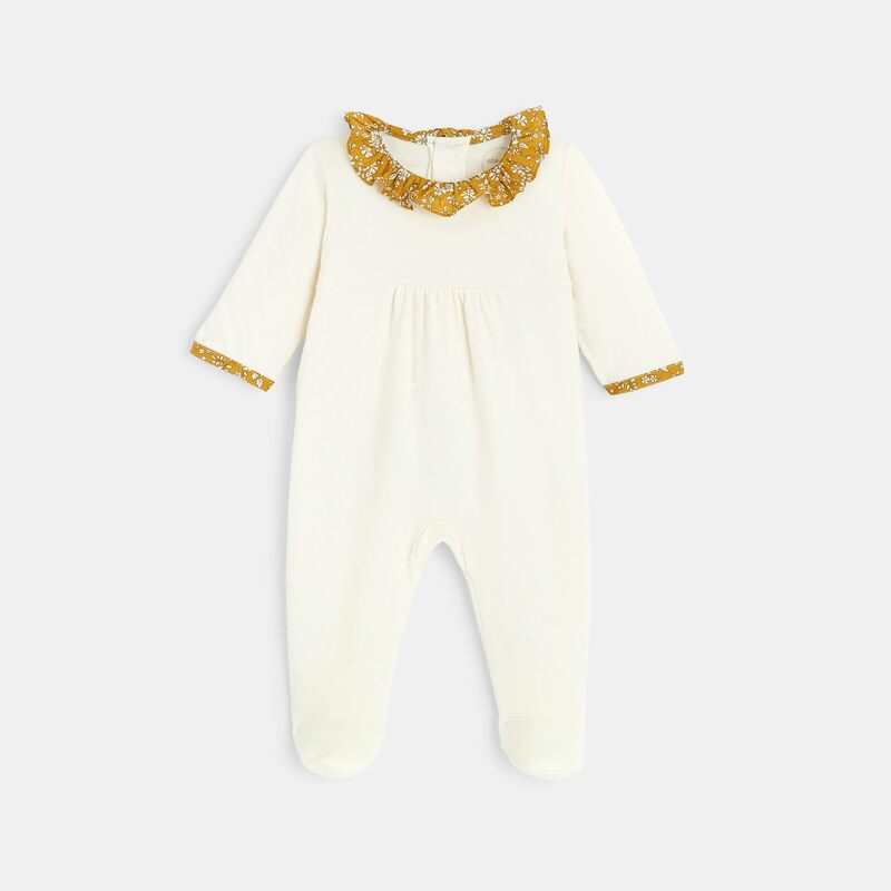 Pyjama bébé fille en maille tubique beige Absorba