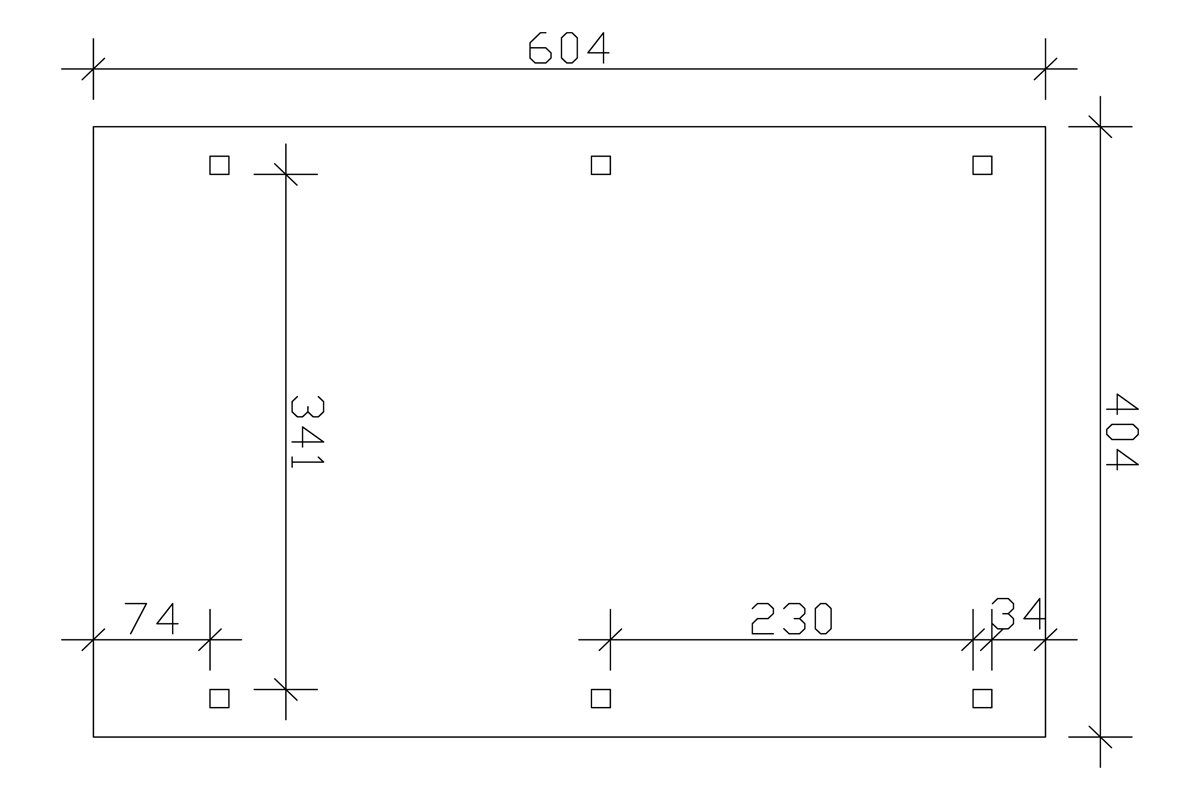 Skanholz Einzelcarport Emsland, BxT: 404x604 cm, 223 cm Einfahrtshöhe