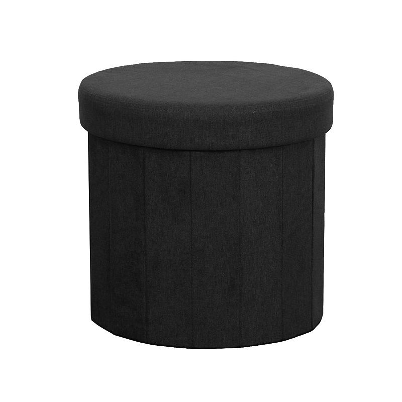 Home Puff m/oppbevaring ø 38 cm sammenleggbar sort Lisa