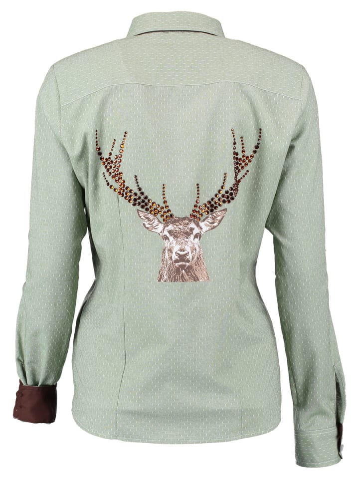 OS-Trachten Trachtenbluse Fudos in khaki/schlamm günstig kaufen