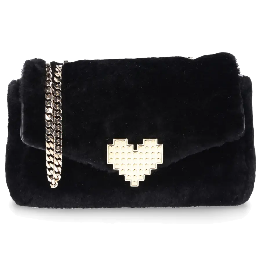 Les Petit Joueurs - Handtasche IVY Shearling Wool - schwarz