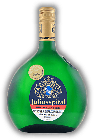 Juliusspital, Würzburger Stein, Weißer Burgunder, Qualitätswein VDP. Erste Lage, trocken, 2021, Franken  Juliusspital, Würzburger Stein, Weißer Burgunder, Qualitätswein VDP. Erste Lage, trocken, 2021, Franken  Sehr harmonisch und weich. Jahrgang 2021