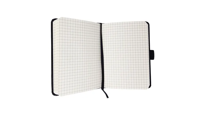 PAPERZONE Notizbuch A6 kariert schwarz