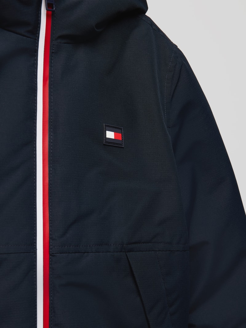 Jacke mit Label-Patch Modell 'ESSENTIAL PADDED JACKET' in marineblau