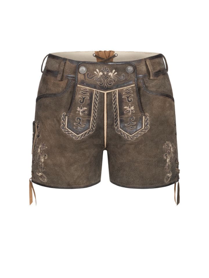 Nübler Lederhose Hotpant Viona in Hellbraun günstig kaufen