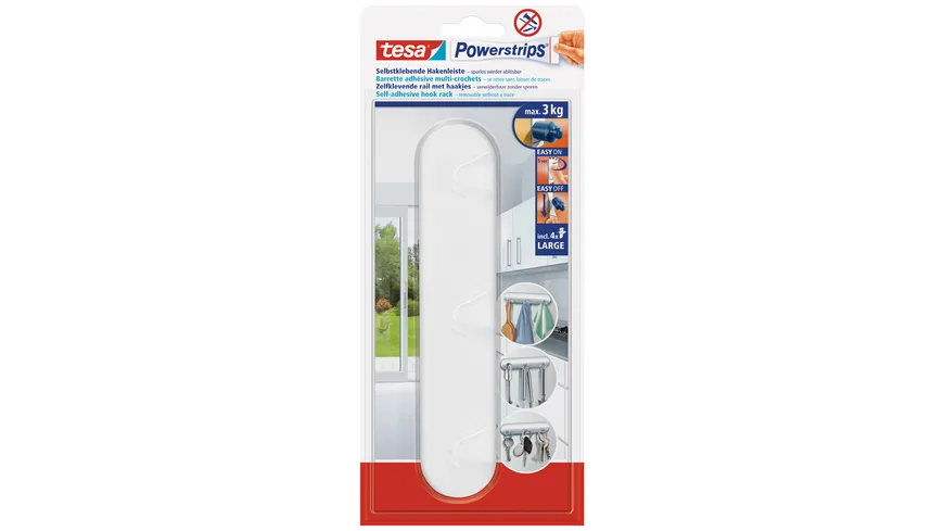 tesa Powerstrips® Hakenleiste weiß weiss
