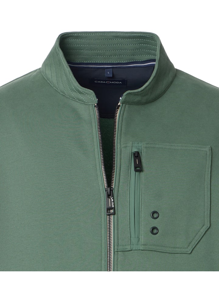 CASAMODA Sweatjacke in Grün günstig kaufen