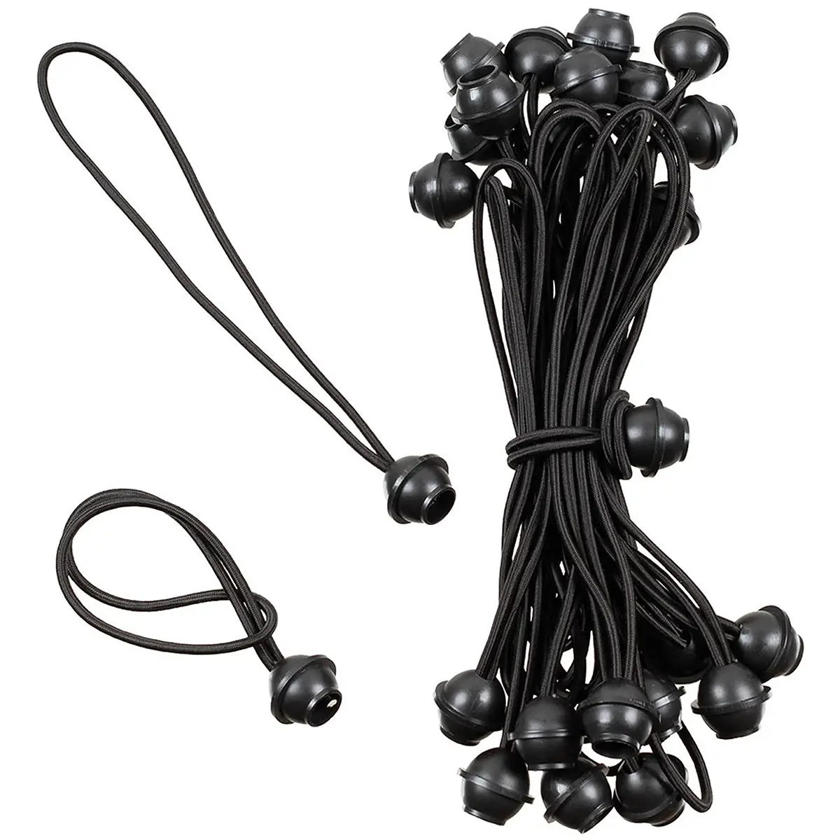 Spanngummi mit Kugel 25 Stk. schwarz