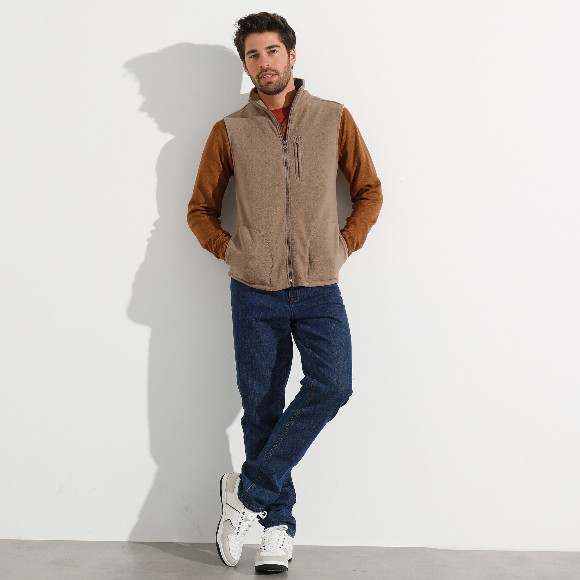 Blouson zippé maille micropolaire sans manches