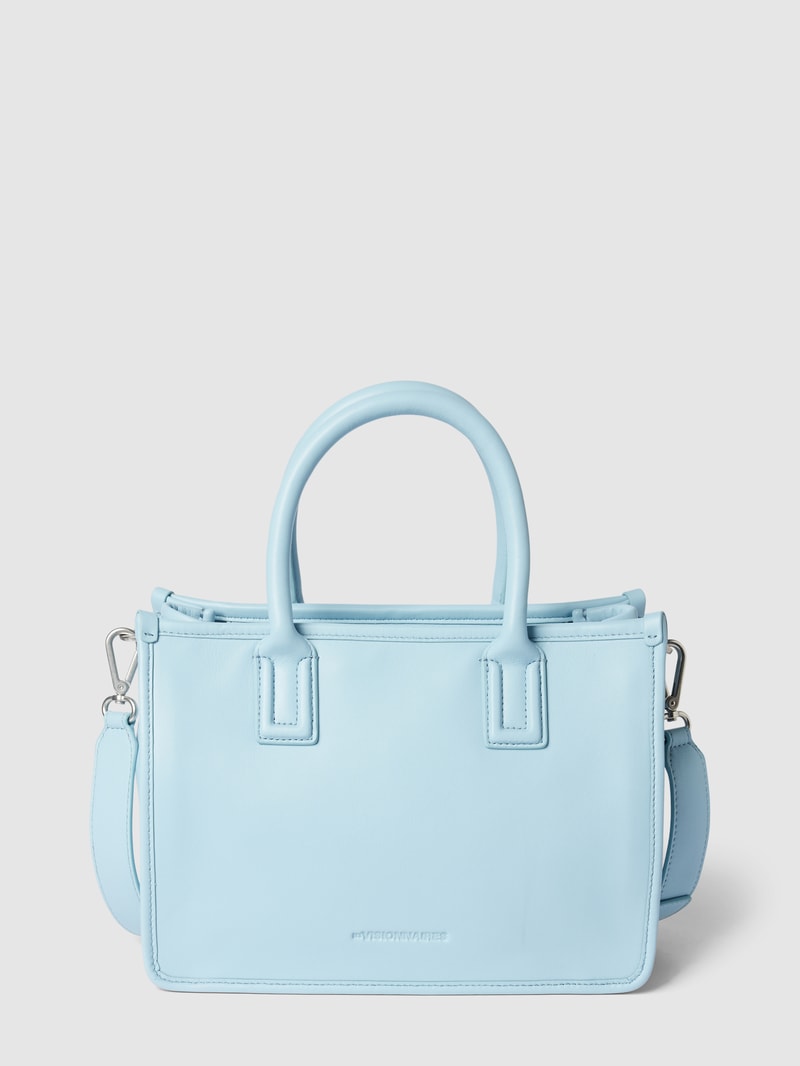 Tote Bag mit Label-Detail Modell 'LENA' in hellblau