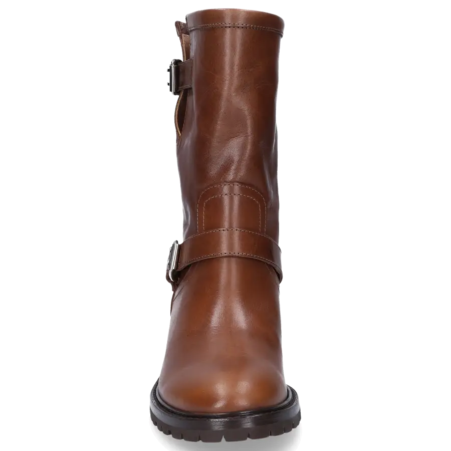 Unützer - Stiefel Kalbsleder Zierschnalle braun - grau