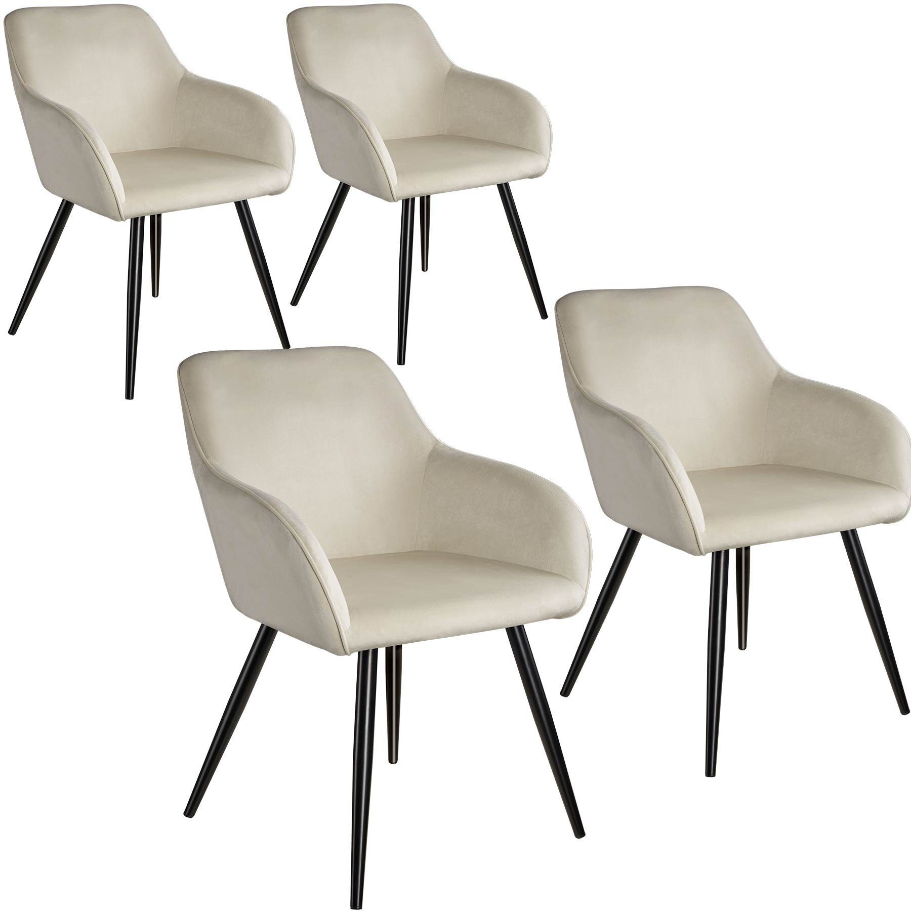 tectake Esszimmerstuhl Marilyn (4er, 4 St), Gepolstert