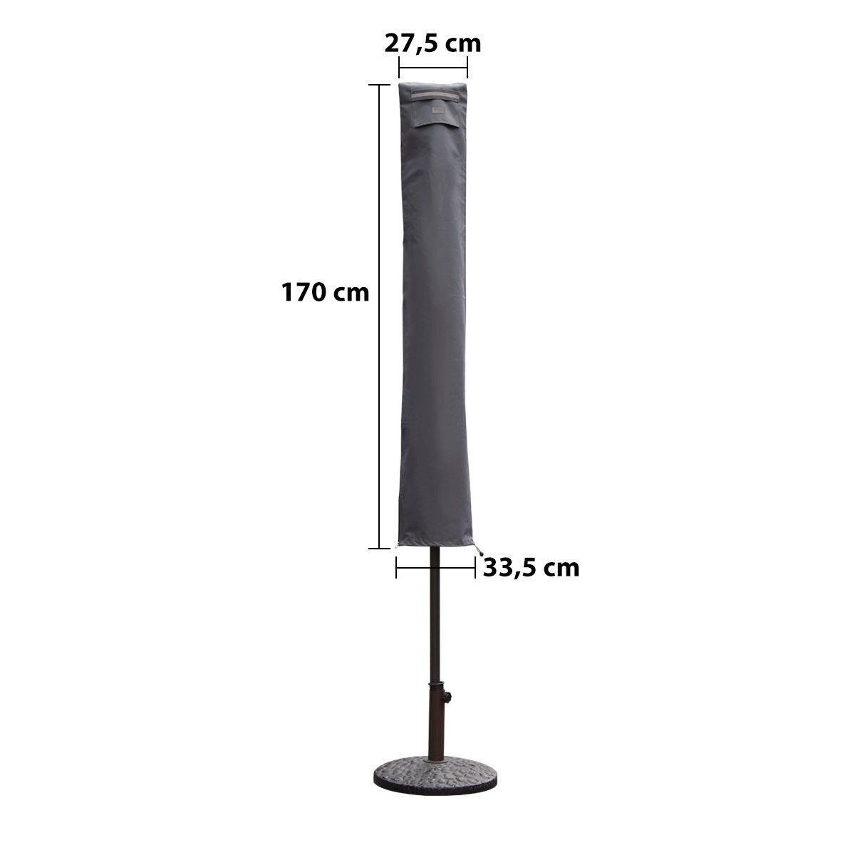 Sekey Sonnenschirm-Schutzhülle für Sonnenschirm bis Ø3m Gartenschirm, XL, mit Stab und Reißverschluss, aus 600D Oxford, UV-Schutz, Wasserabweisend, Leicht zu reinigen