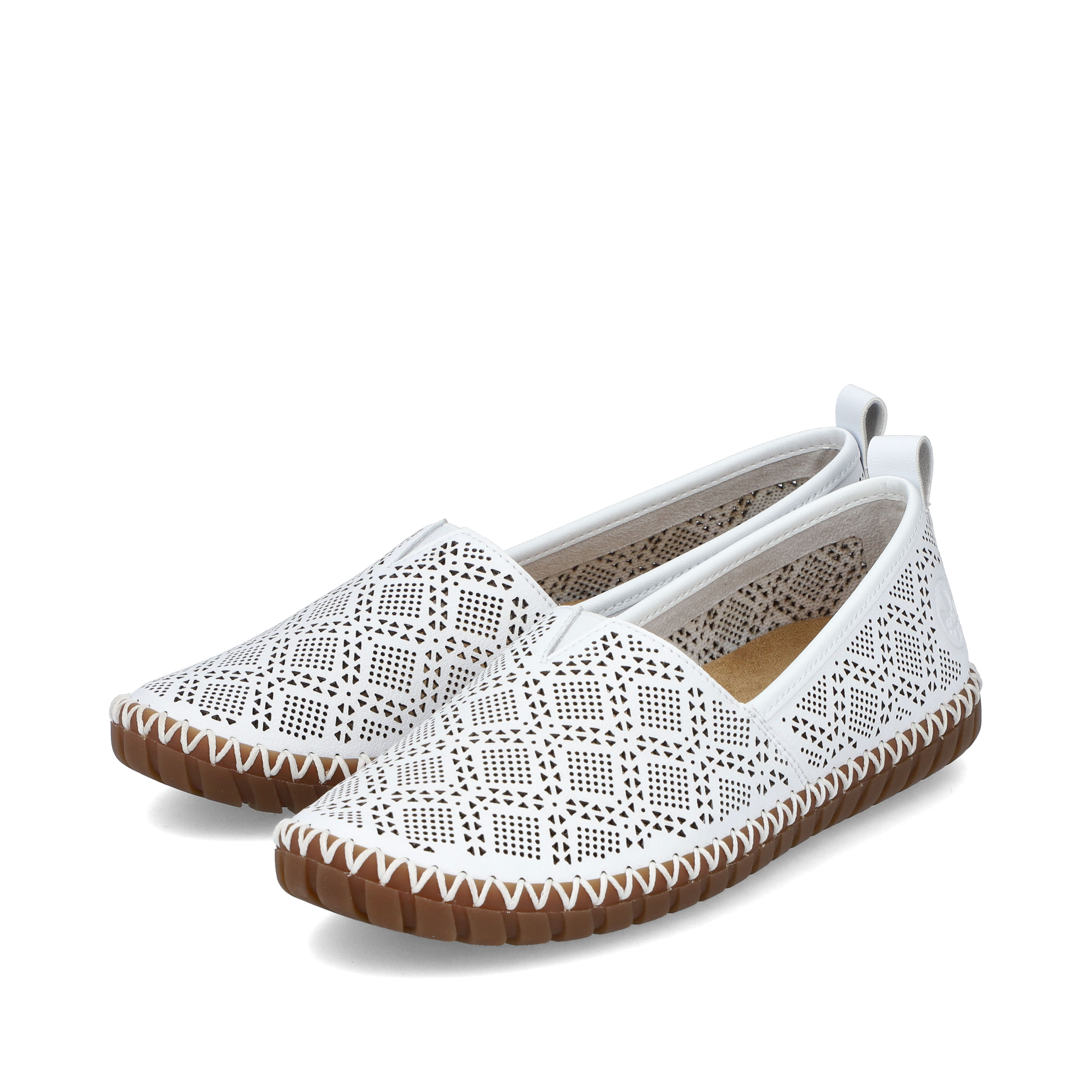 Rieker Damen Ballerinas reinweiss
