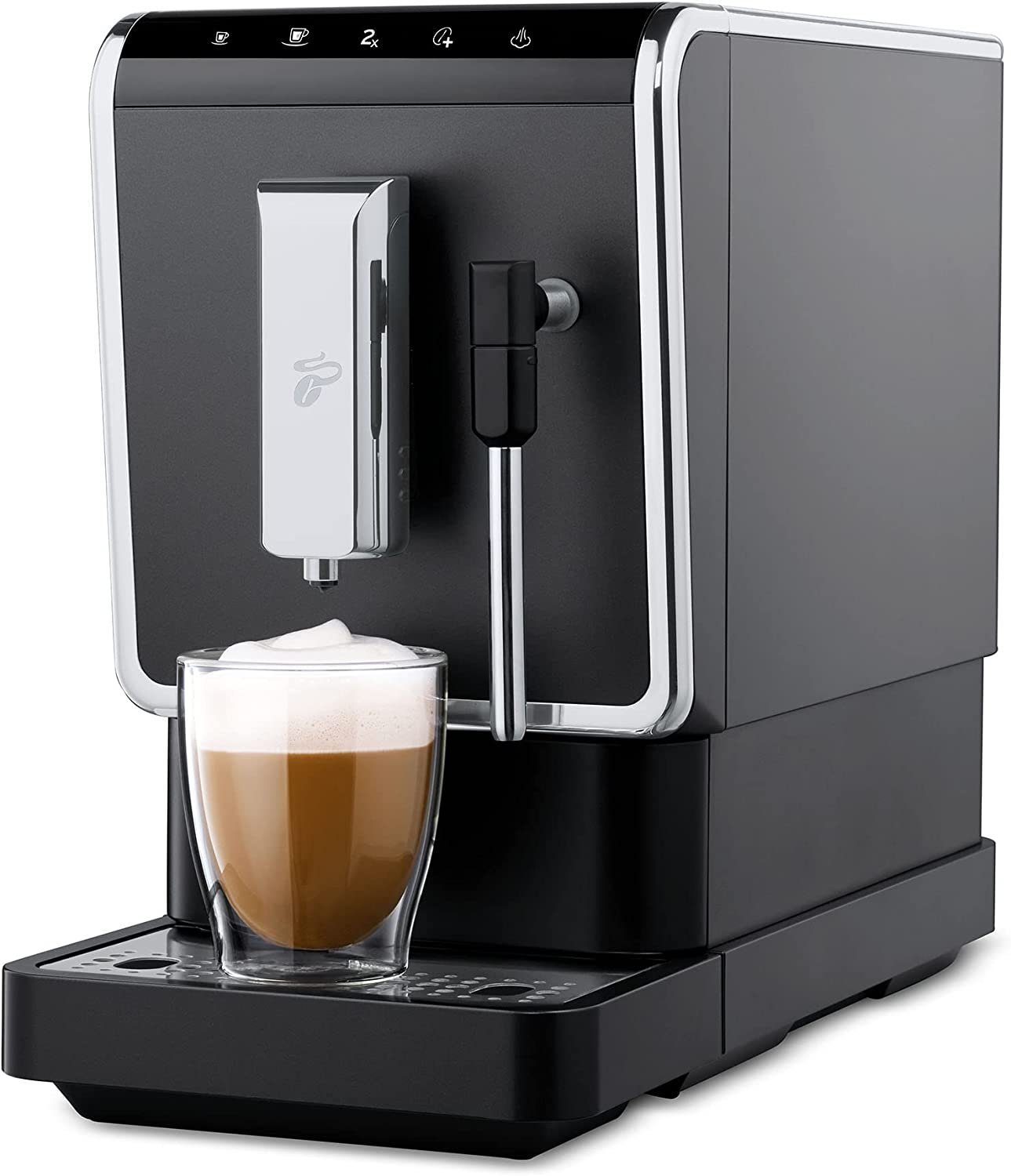 Tchibo Kaffeevollautomat Esperto Latte für Caffè Crema, Espresso, Cappuccino und Milchschaum, Intense+ -Technologie: für stärkeren Kaffee per Taste