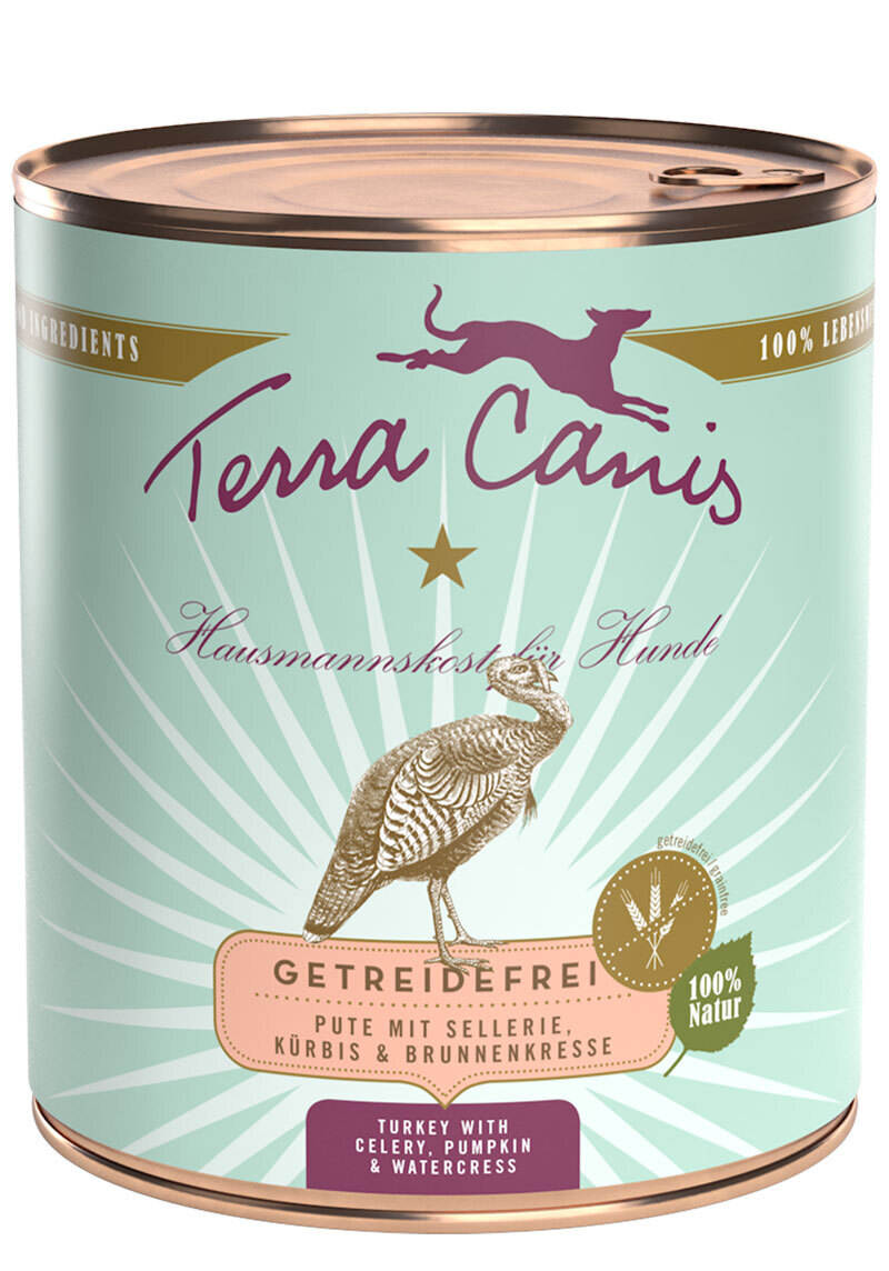 Terra Canis Hundenassfutter Terra Canis Getreidefrei Adult 6x800g Pute mit Sellerie, Kürbis & Brunnenkresse