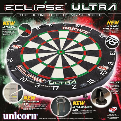 DARTBOARD ECLIPSE ULTRA - OFFICIAL PDC BRISTLE BOARD