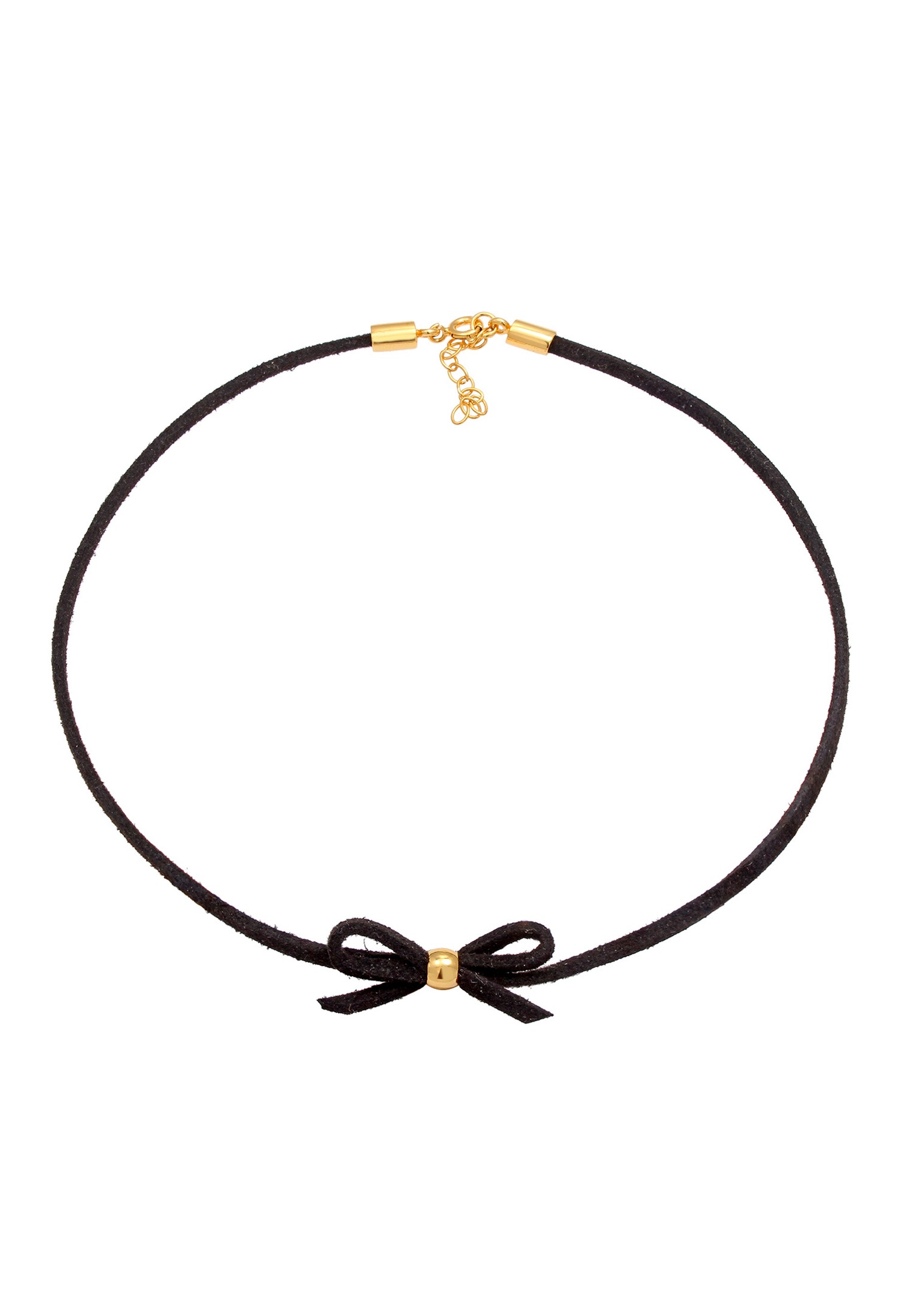 Elli Women's black velvet-look choker in 925 sterling silver