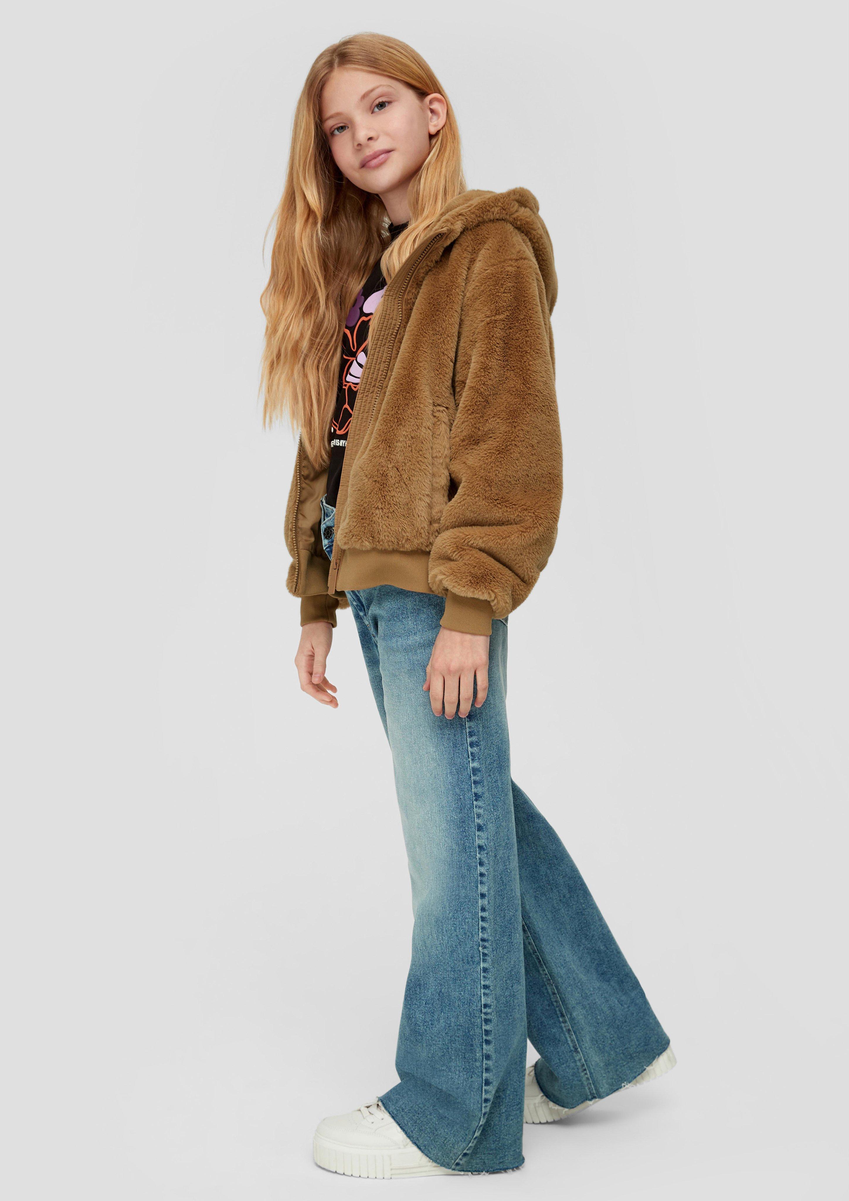 Kapuzenjacke aus Teddyplüsch  2138403-8469