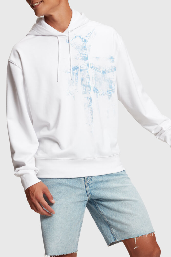 Denim Not Denim Hoodie mit Indigo Print-Detail