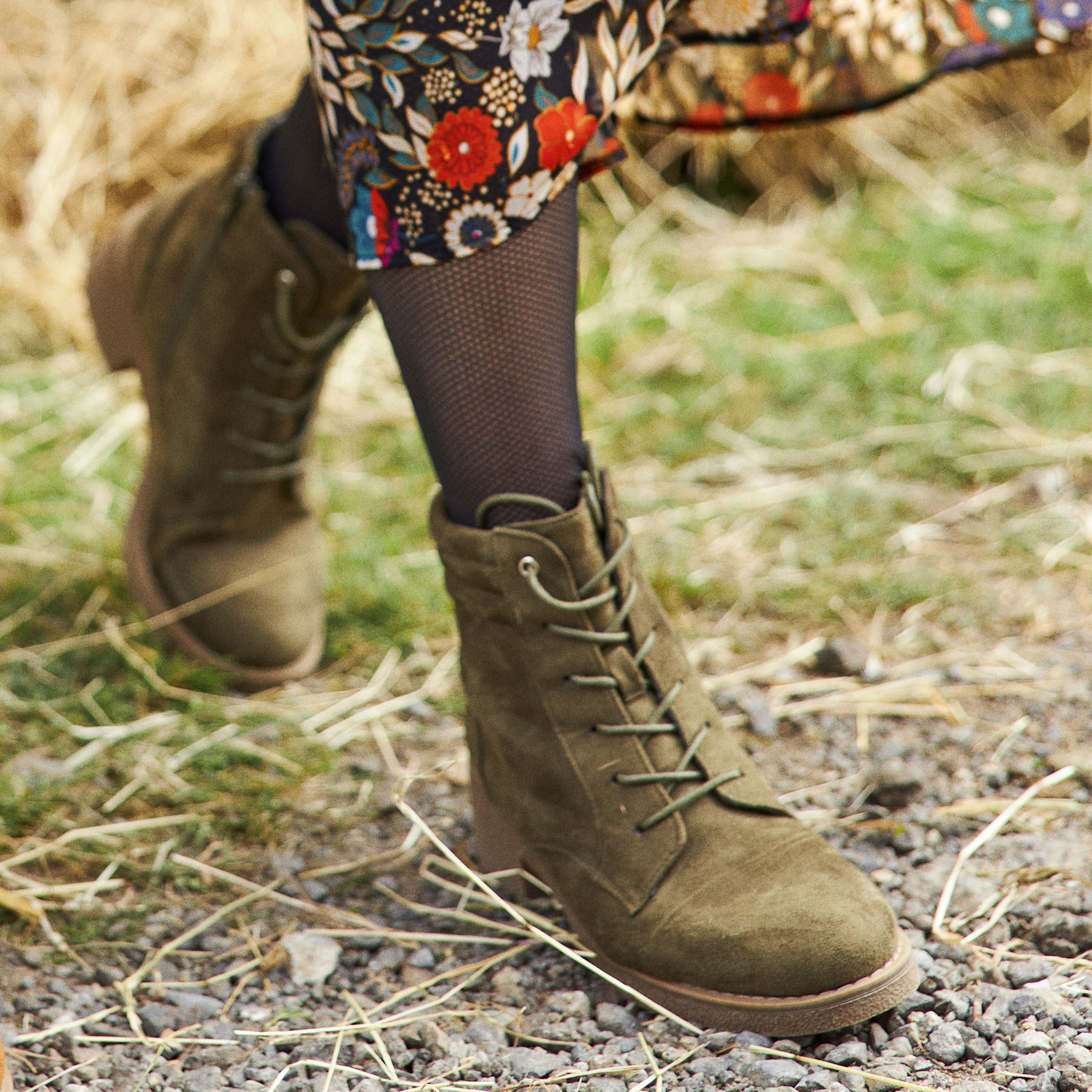 Bottines à talons vert kaki femme | La Halle