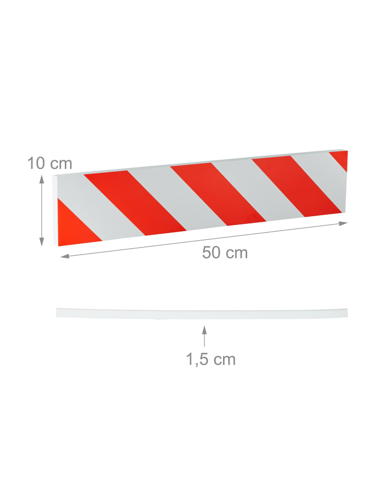 relaxdays 4 x Garagen-Wandschutz in Rot/ Weiß - (B)50 x (H)10 cm günstig kaufen onesize