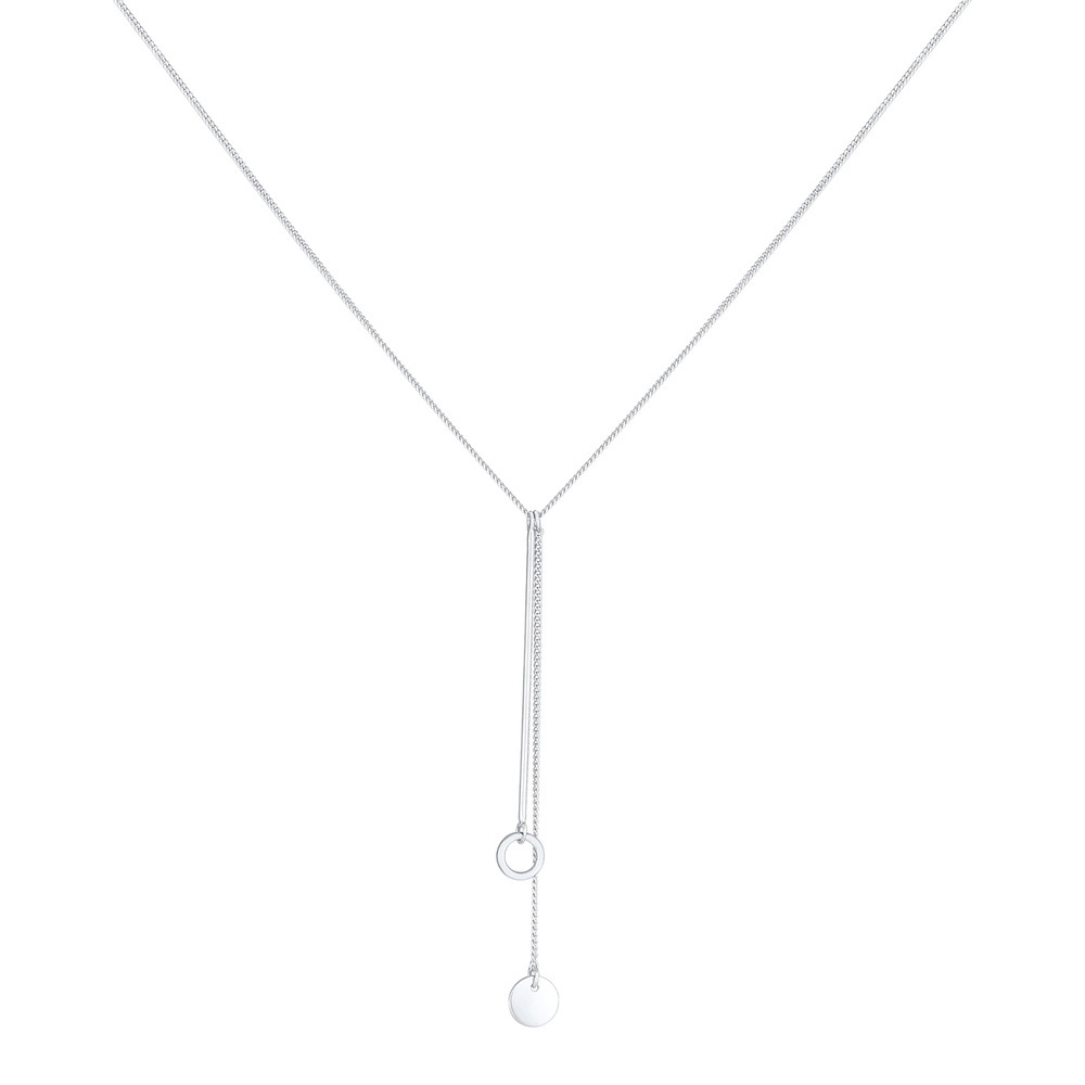 Elli Elli Collier Collier en Y pour dames plaque circulaire Geo Trend Boho en argent 9 Bijoux