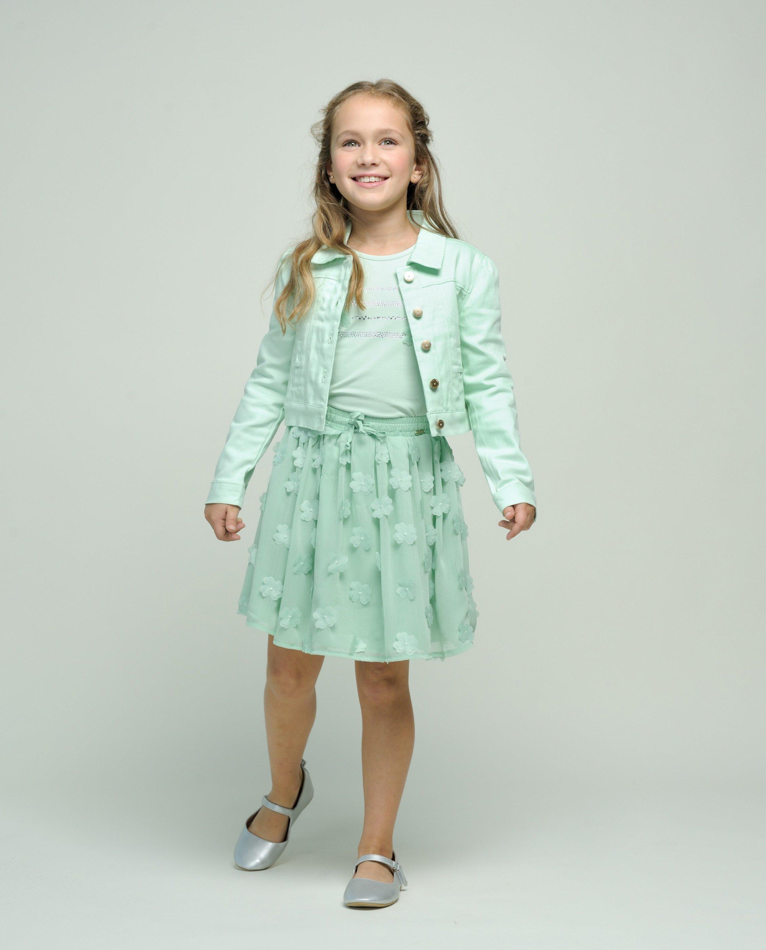 Vestă din denim Le Chic Green, Verde deschis pentru ocazii speciale