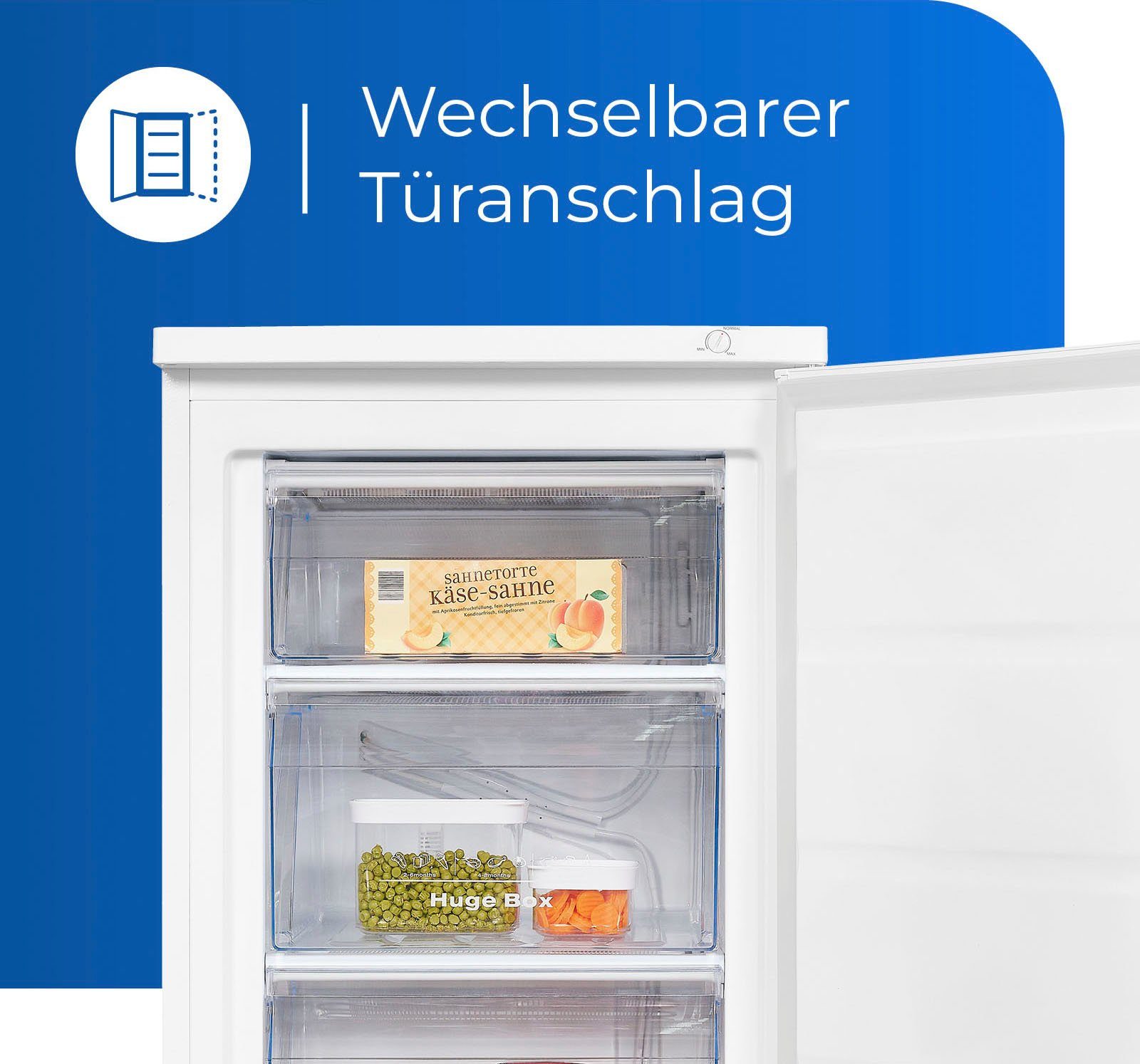 exquisit Gefrierschrank GS81-H-010E, 84,5 cm hoch, 56 cm breit