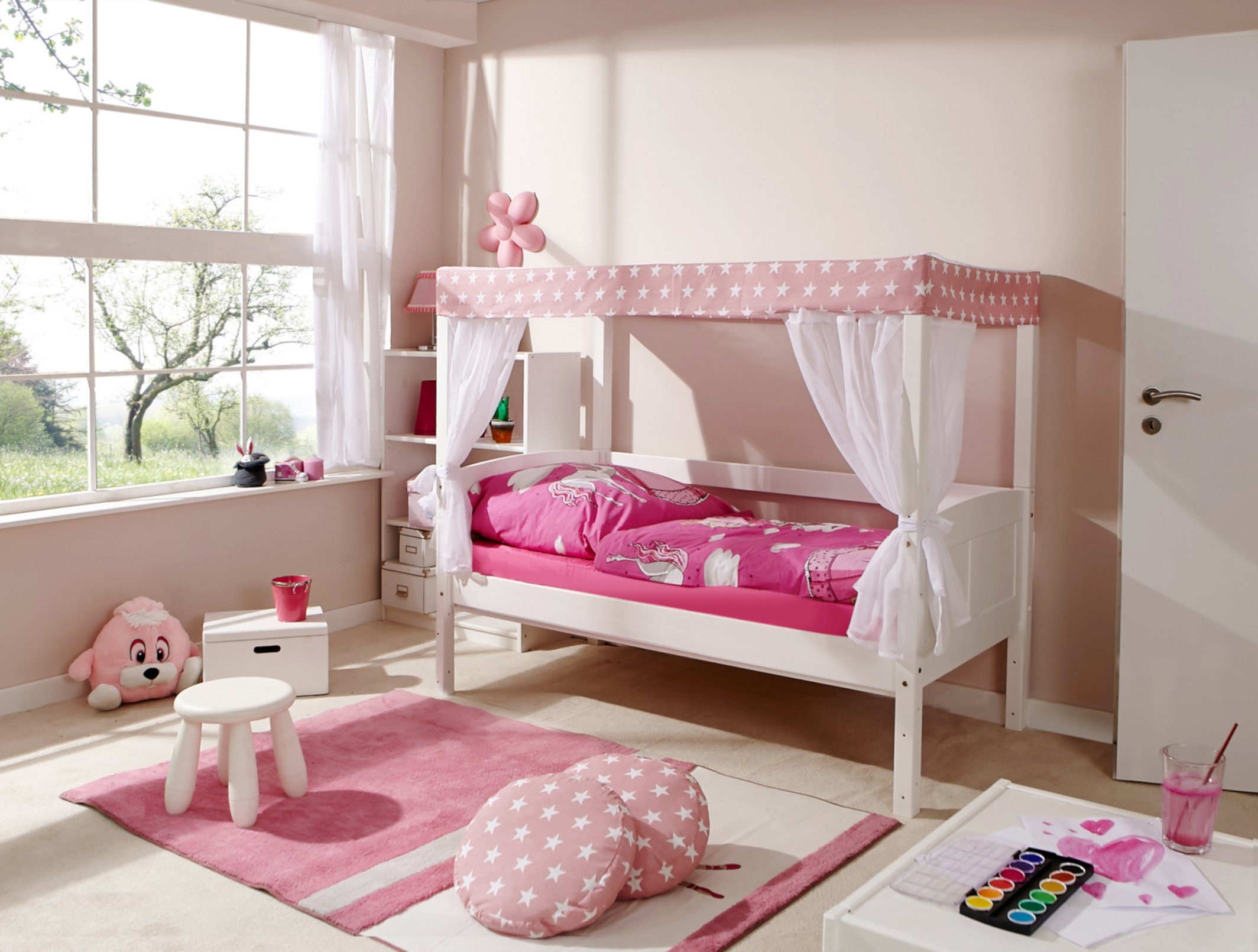 Ticaa Himmelbett Himmelbett Mini mit Bettkasten 