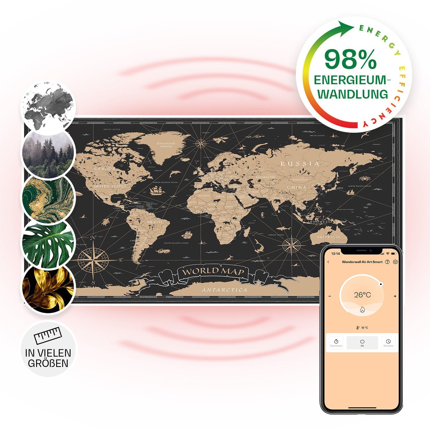 Klarstein Heizkörper Wonderwall Air Art Smart 700W, elektrische Infrarotheizung mit Thermostat Bild elektrische Heizung