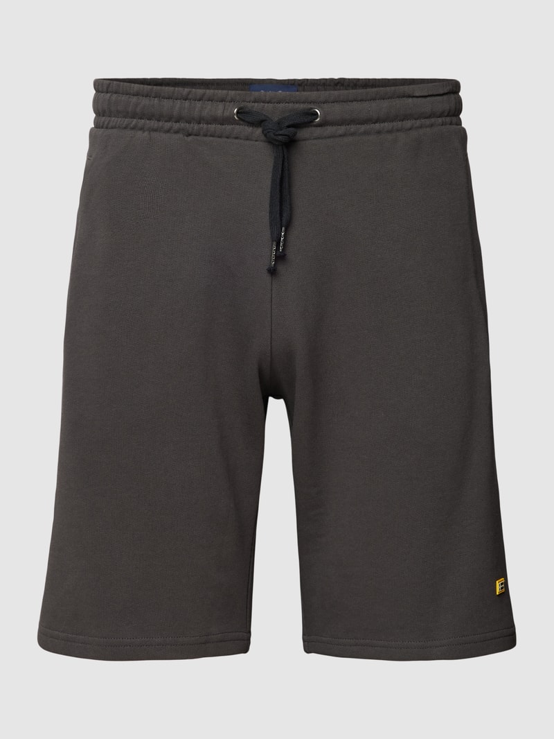Sweatshorts aus Baumwolle mit Label-Detail in anthrazit