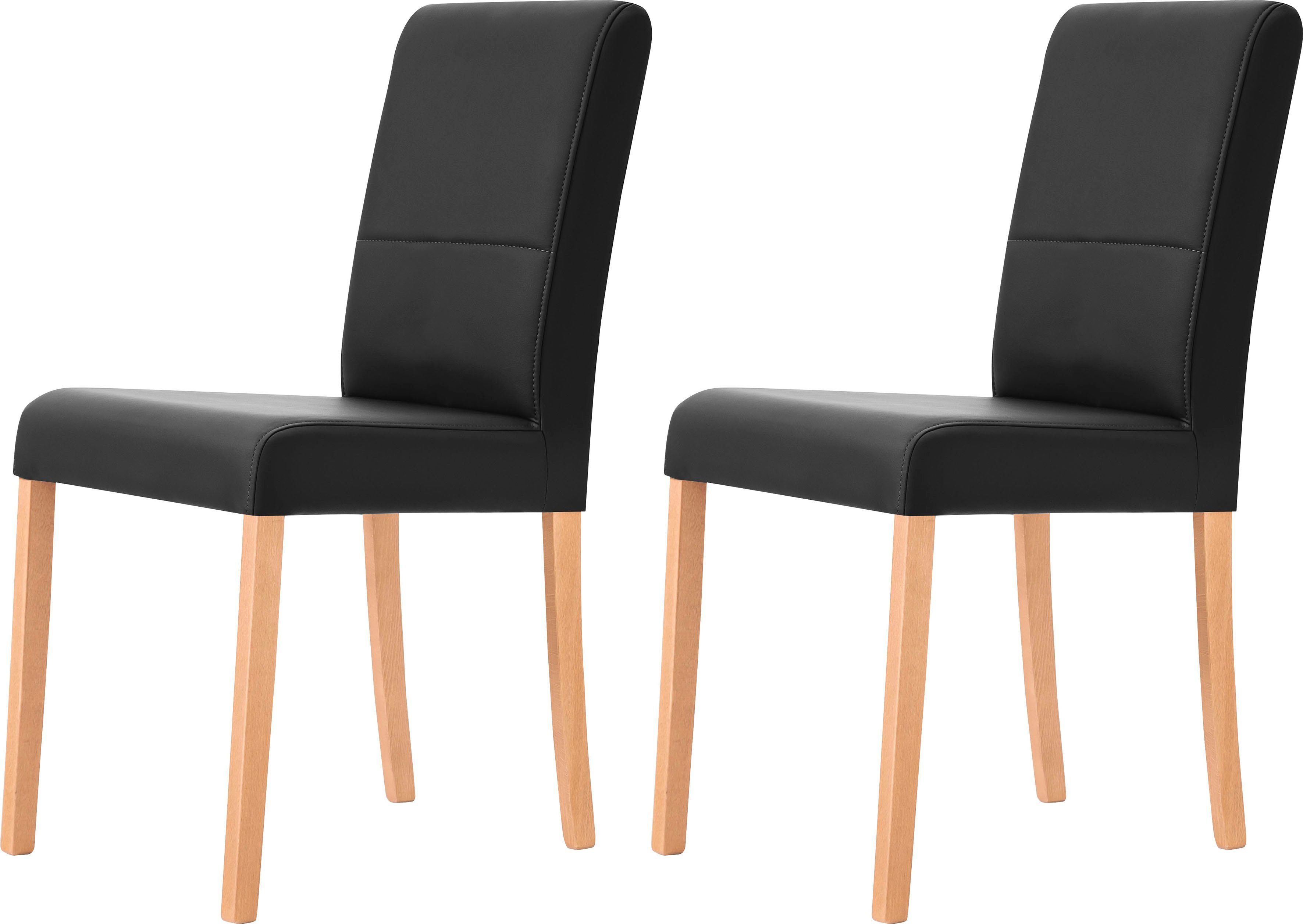 Home affaire 4-Fußstuhl Emma (Set, 2 St), Gestell Buche Massivholz lackiert