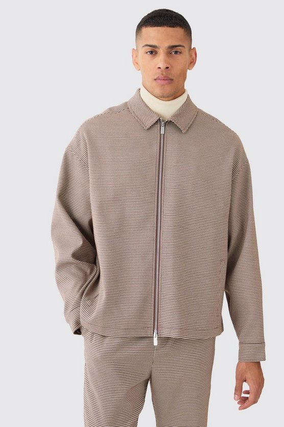 Smarte karierte Harrington-Jacke